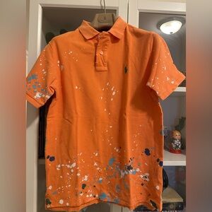 Polo by Ralph Lauren Orange Polo with Splatter Design
